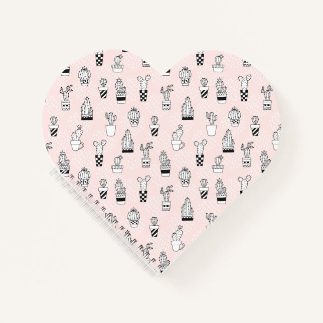 Carnet Motif Cactus à main mignonne (Devant)