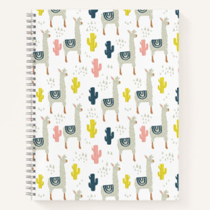 Carnet Motif Cactus & Llamas