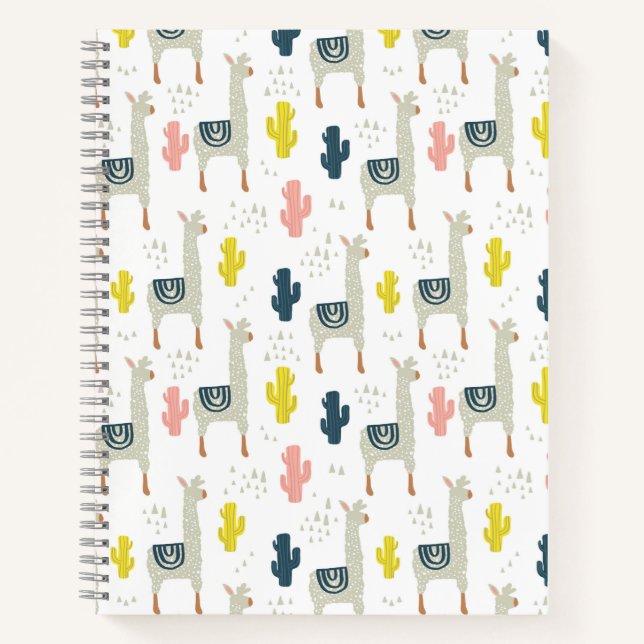 Carnet Motif Cactus & Llamas (Devant)