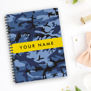 Carnet Motif camouflage bleu marine Personnalisez votre n
