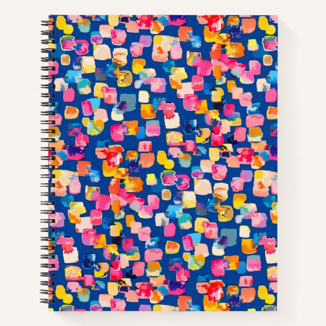 Carnet Motif Carré Abstrait peint brillamment (Devant)