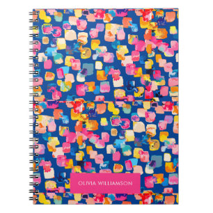 Carnet Motif carré abstrait peint de couleur vive