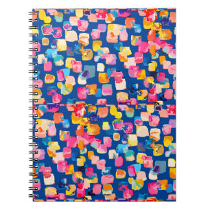 Carnet Motif carré abstrait peint de couleurs vives