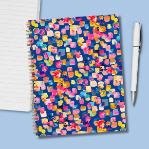 Carnet Motif carré abstrait peint de couleurs vives