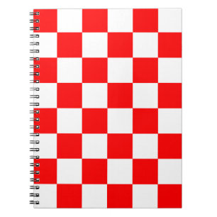 Carnet Motif chèque À damiers blanc rouge