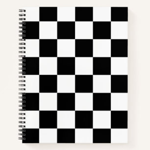 Carnet Motif chèque À damiers noir blanc