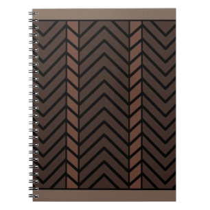 Carnet Motif Chevron Brun