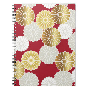 Carnet Motif chrysanthème sans couture dans le tra japona