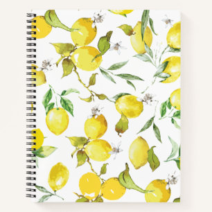 Carnet Motif citron aquarelle