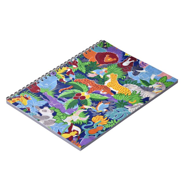 Carnet Motif coloré des animaux Safari (Côté gauche)