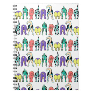 Carnet Motif coloré des boutons de chien