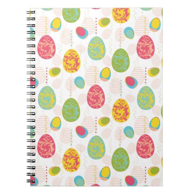 Carnet Motif coloré d'oeufs de pâques (Devant)