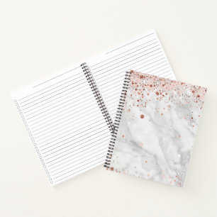 Carnet Motif Confetti Or Rose   Élégante Fête de Mariage