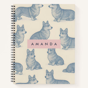 Carnet Motif Corgi Adorable Personnalisé