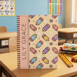 Carnet Motif crayon de dessin animé pour la rentrée scola