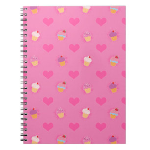 Carnet Motif Cupcake rose