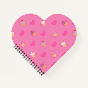 Carnet Motif Cupcake rose