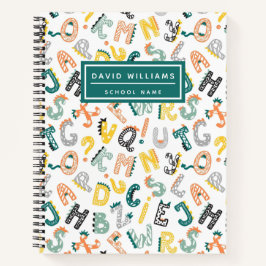 Carnet Motif d'alphabet de dinosaure mignon pour les enfa