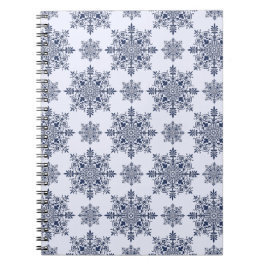 Carnet Motif Damas de flocon bleu