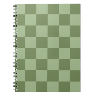 Carnet Motif damier vert sauge minimaliste