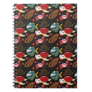 Carnet Motif d'animaux aquatiques   vie sous-marine en me