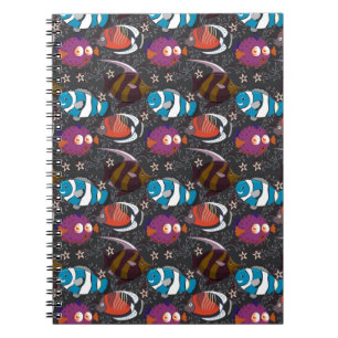 Carnet Motif d'animaux aquatiques   vie sous-marine océan