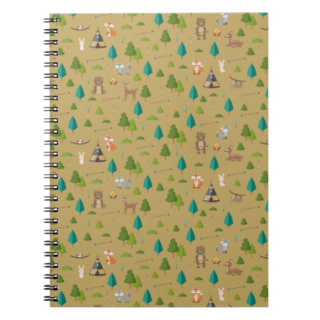 Carnet Motif d'animaux de région boisée (Devant)