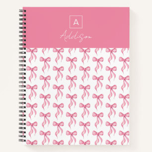 Carnet Motif d'arc rose personnalisé avec monogramme
