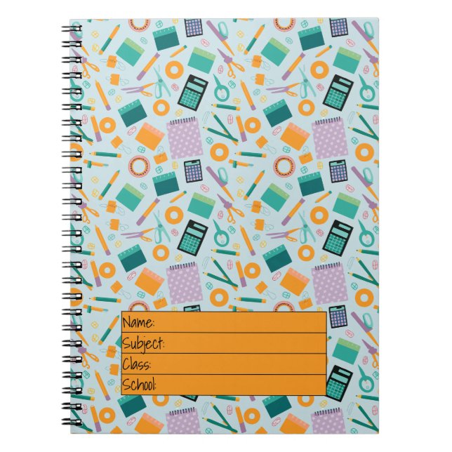 Carnet Motif d'articles scolaires (Devant)
