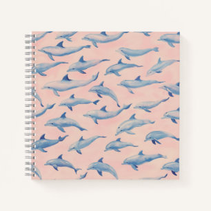 Carnet Motif dauphin aquarelle Côte océanique plage