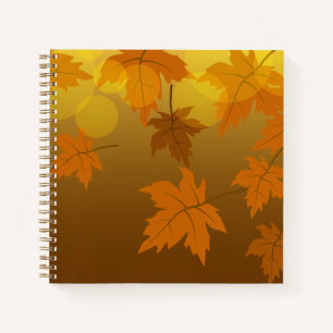 Carnet Motif d'automne avec feuilles d'érable en chute et