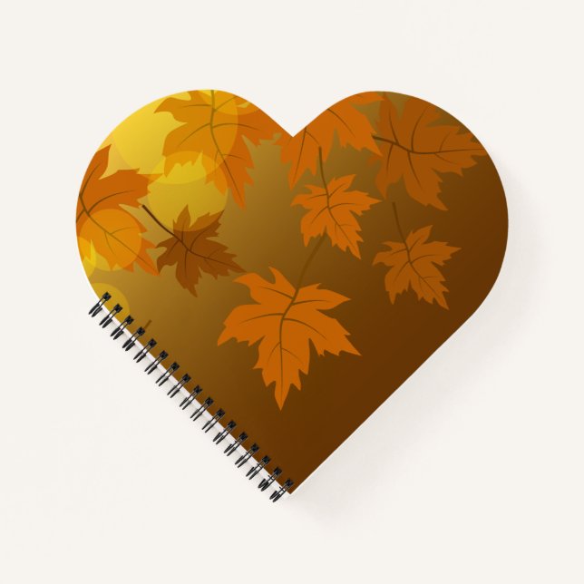 Carnet Motif d'automne avec feuilles d'érable en chute et (Devant)