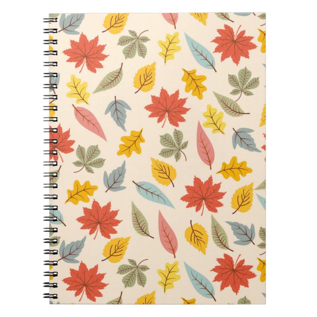 Carnet Motif d'automne feuille colorée (Devant)