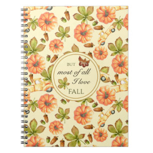 Carnet Motif d'automne Vintage aquarelle