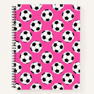 Carnet Motif de ballon de football rose