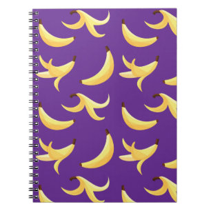 Carnet Motif de banane jaune rétro drôle éditable pour fê