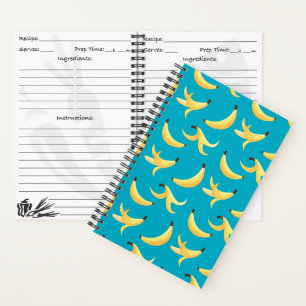 Carnet Motif de banane jaune rétro drôle, partie modifiab