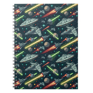 Carnet Motif de bande dessinée de vaisseau spatial de sci