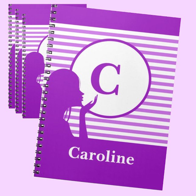 Carnet Motif de bande personnalisé | Monogramme moderne c (Créateur téléchargé)
