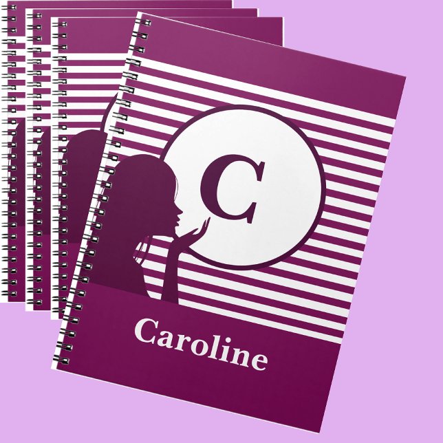 Carnet Motif de bande personnalisé | Monogramme moderne c (Créateur téléchargé)