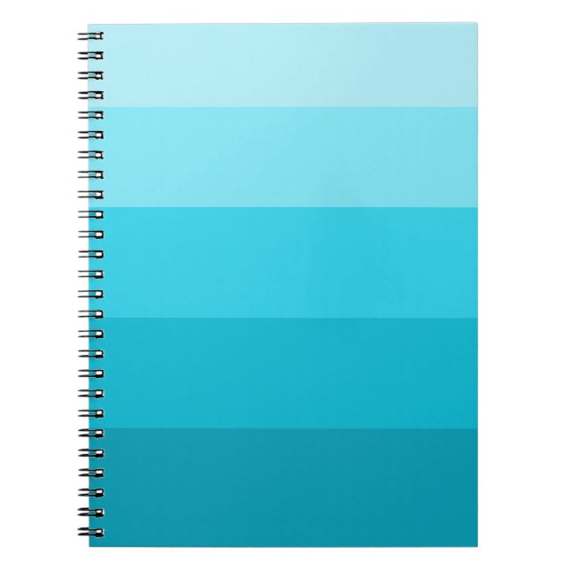 Carnet Motif de bandes de couleurs turquoises (Devant)