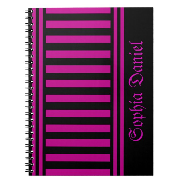 Carnet Motif de bandes personnalisées (Devant)
