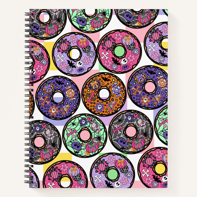 Carnet Motif de beignets d'Halloween avec garnitures Éffr (Devant)