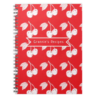 Carnet Motif de bois de fruits de cerisier personnalisé