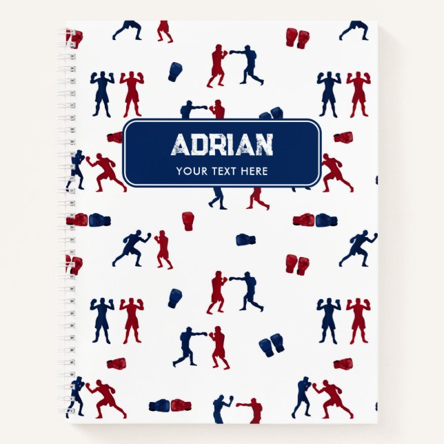 Carnet Motif de boîte rouge et bleu (Devant)