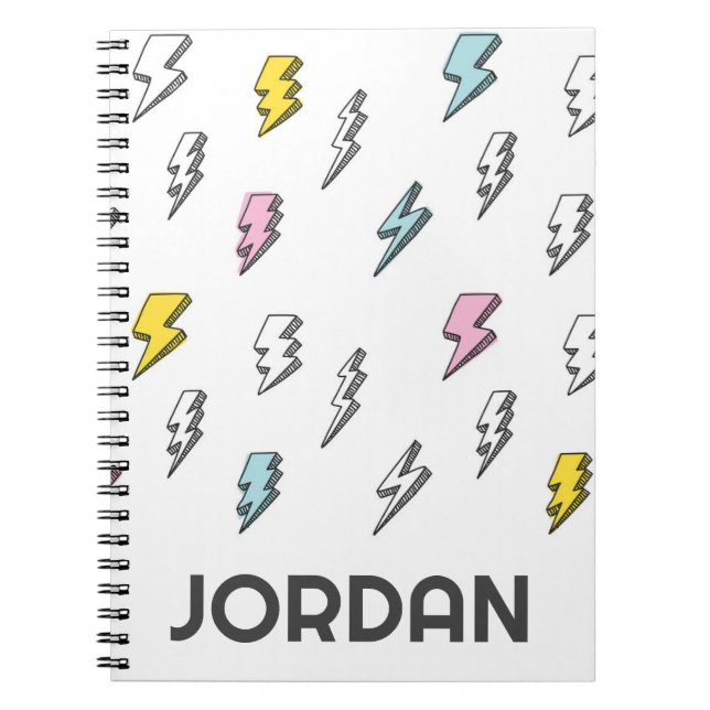 Carnet Motif de boulon de foudre à doodle mignon (Devant)