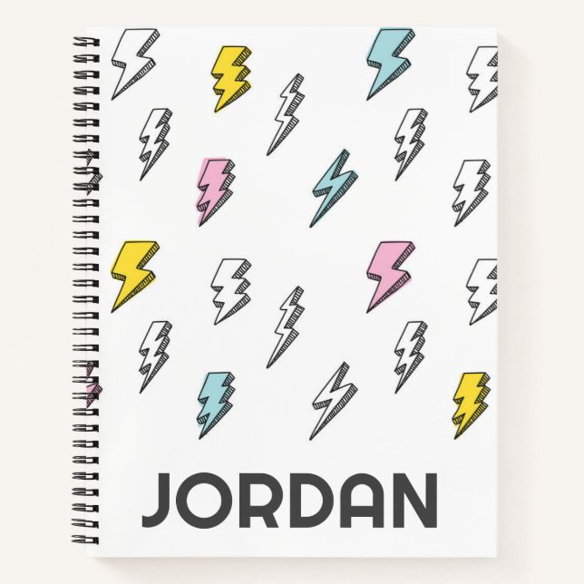 Carnet Motif de boulon de foudre à doodle mignon (Devant)