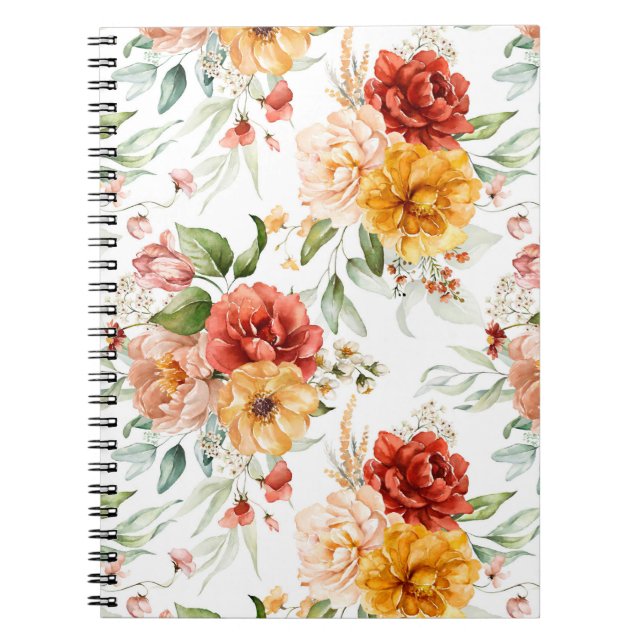 Carnet Motif de bouquet de fleurs Red Peony (Devant)