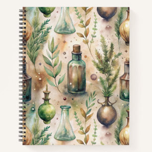 Carnet Motif de bouteilles apothécaires vintages (3)