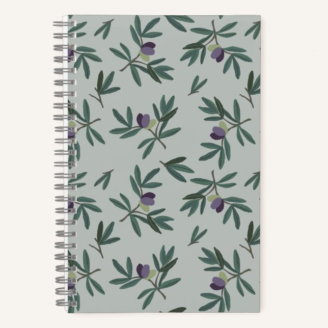 Carnet motif de branche d'olivier (Recto)